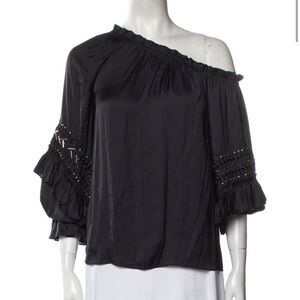 Ramy Brook Gorgina Black Off-Shoulder Blouse